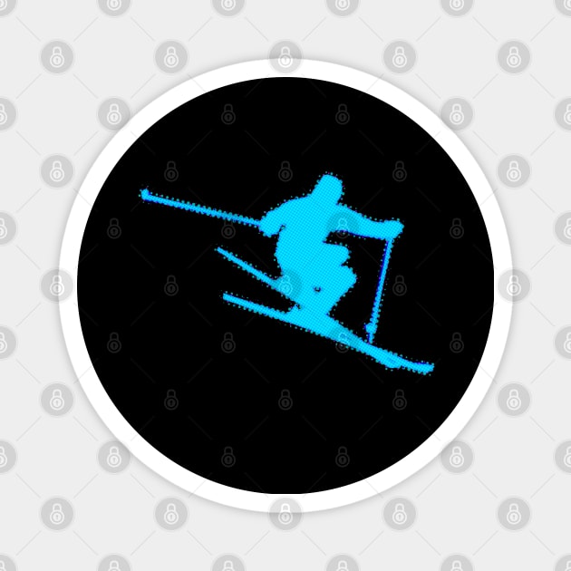 Alpine Ski - 2022 Olympic Winter Sports Lover -  Snowboarding - Light Blue Magnet by MaystarUniverse